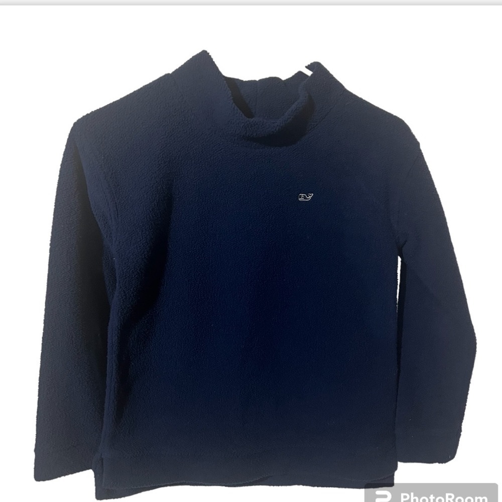 Vineyard Vines Girls Fleece Sweater Scoop Neck Navy Blue Size Medium